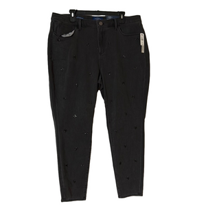 NWT Talbots Embellished Greyish Black Jeggings 18w